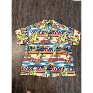 Moon Dog Shirt Co Men’s Shirt 3XL Handmade Mexico Cactus Festival Short Sleeve